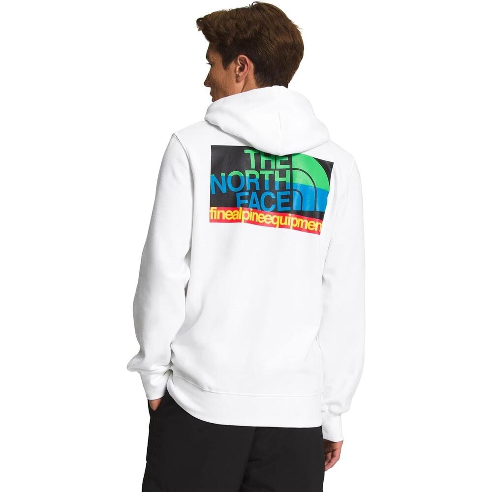 THE NORTH FACE Men's Graphic Injection Hoodie, TNF White/Chlrplgn, Large